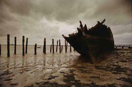 Wreck of a Finnish schooner at Cliffe